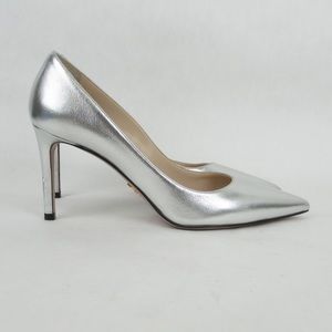 Prada Silver Metallic Heels